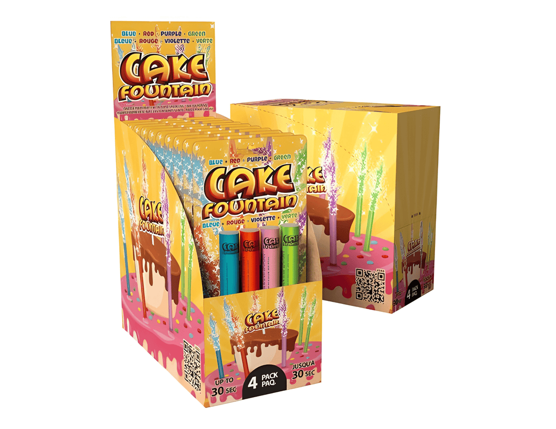 Mystical Distributing Company Ltd. Cake Fountain Box ( 12 pks ) 4 Colour Cake Fountains (4 Pack) - 30 Seconds
