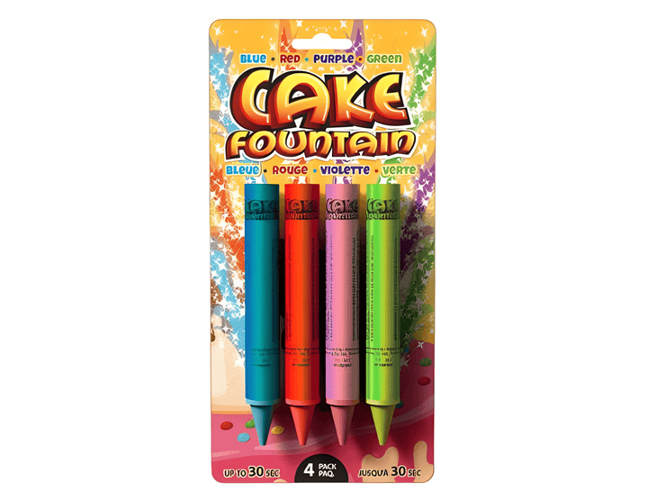 Mystical Distributing Company Ltd. Cake Fountain Pack 4 Colour Cake Fountains (4 Pack) - 30 Seconds
