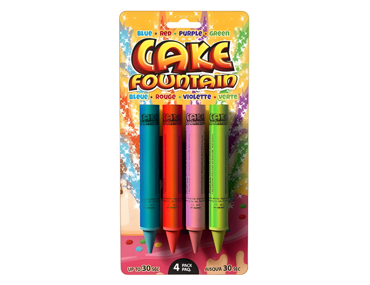 4 Colour Cake Fountains (4 Pack) - 30 Seconds