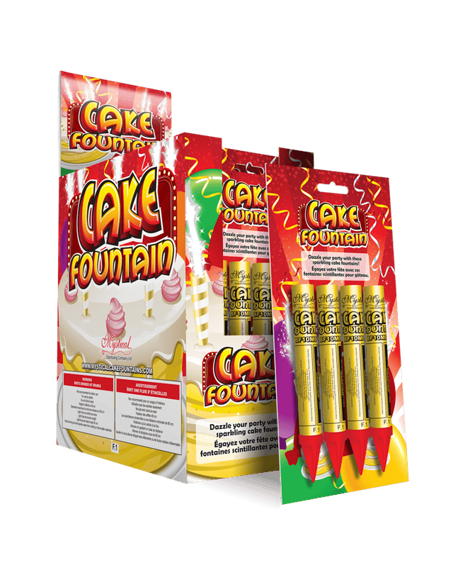 Mystical Distributing Company Ltd. Cake Fountain Box (12 pks) Cake Fountains (4/Pack) - 30 Seconds