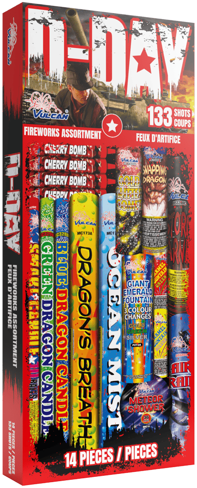 Vulcan Fireworks Family Pack Assortment Each D-Day