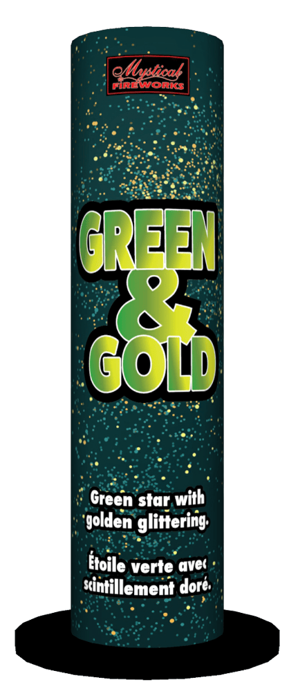 Mystical Fireworks Fountain Green & Gold Fountain - 50% Off