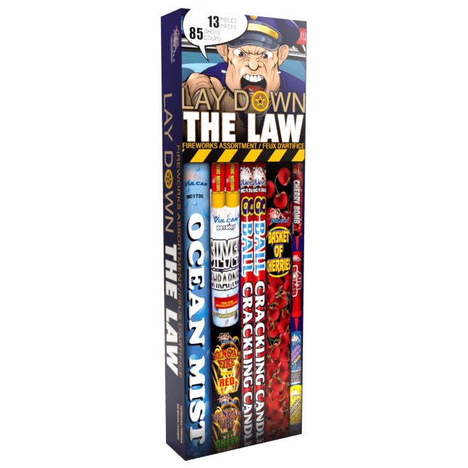 Vulcan Fireworks Family Pack Assortment Each Lay Down the Law  - 50% OFF