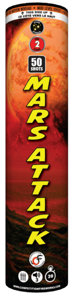 Competition Fireworks Roman Candles Mars Attack - 50 Shot Roman Candle