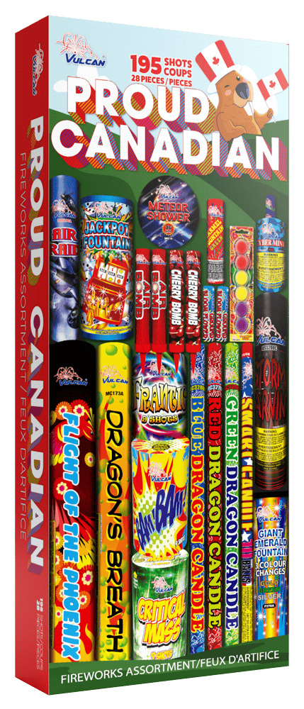 Vulcan Fireworks Family Pack Assortment Each Proud Canadian