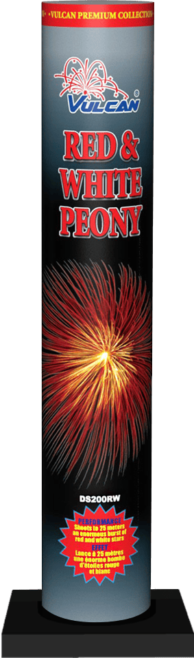 Vulcan Fireworks Aerial Shell Red & White Peony - 50% OFF