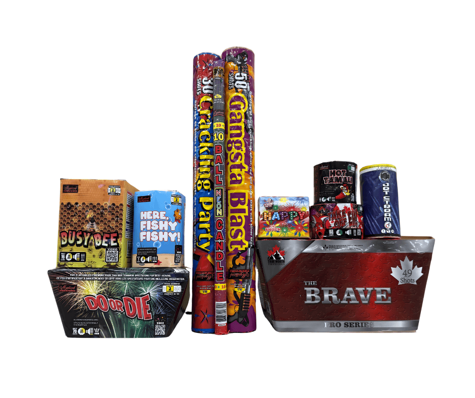 Mystical Fireworks Family Pack Assortment Silent Night Quieter Fireworks Kit