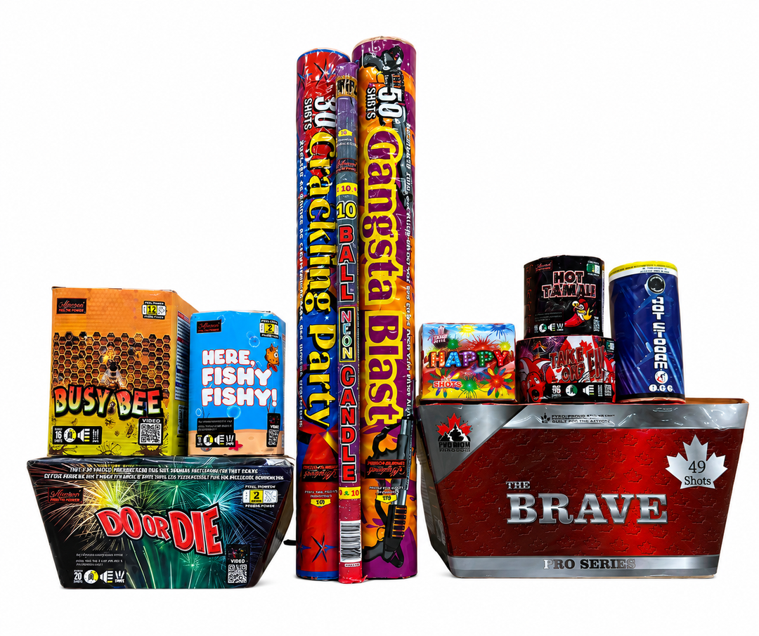 Mystical Fireworks Family Pack Assortment Silent Night Quieter Fireworks Kit