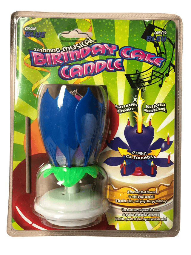 Mystical Fireworks Candle Blue Spinning Musical Birthday Cake Candle  - 50% OFF