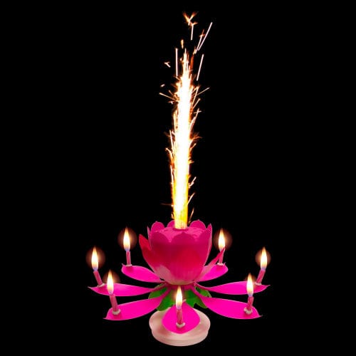 Mystical Fireworks Candle Spinning Musical Birthday Cake Candle  - 50% OFF