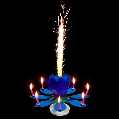 Mystical Fireworks Candle Spinning Musical Birthday Cake Candle  - 50% OFF