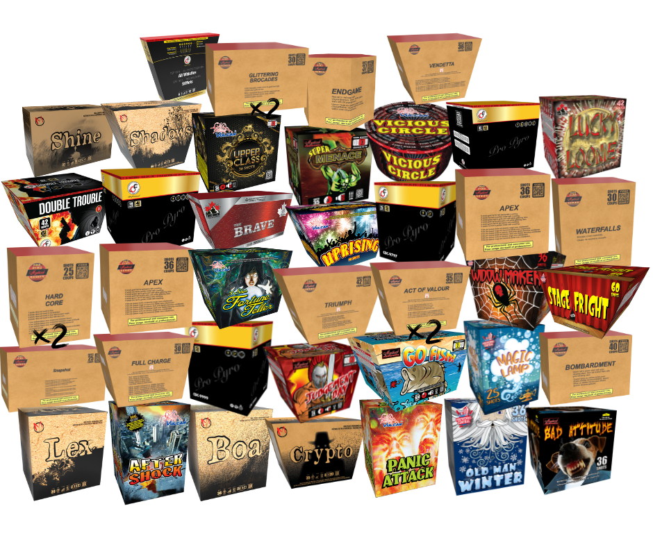 Mystical Fireworks Assortments The Rock - Largest assortment kit  - 1,530 total shots