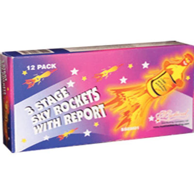 Mystical Fireworks Rockets & Missiles 3 Stage Sky Rockets (12pk)