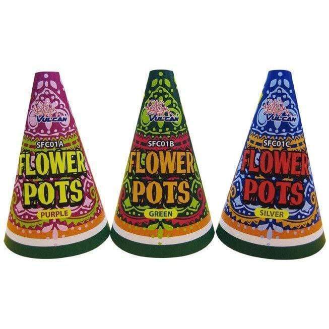 Vulcan Fireworks Fountains Flower Pots (3pk)