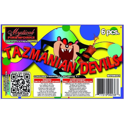 Mystical Fireworks Ground Spinners Tazmanian Devil (6pk)